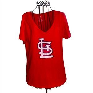 Women's St. Louis Cardinals Scoop Neck T-Shirt - Red.Size M